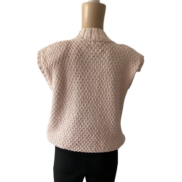 Vintage Knit DeVille Hand Knit Size M Pink Sweater Vest - Picture 3 of 8